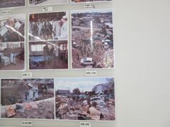 仮駅舎内には、津波の記憶を忘れないように当時の写真が掲示されています